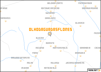 map of Ôlho dʼÁgua das Flores