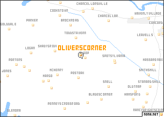 map of Olivers Corner