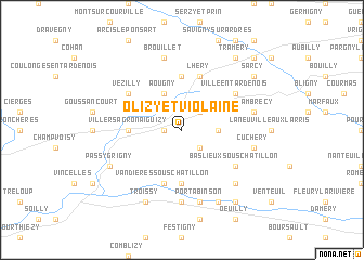 map of Olizy-et-Violaine