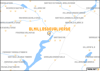map of Olmillos de Valverde