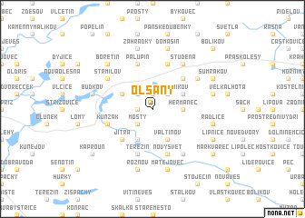 map of Olšany