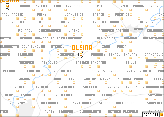 map of Olšina