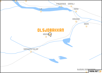 map of Ølsjøbakkan