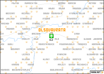 map of Olšová Vrata