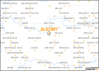 map of Olszany