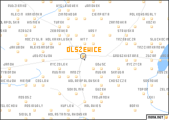 map of Olszewice