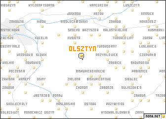 map of Olsztyn