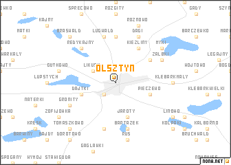 map of Olsztyn