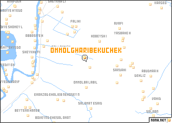 map of Omm ol Gharīb-e Kuchek