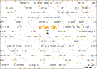 map of Ondrušky