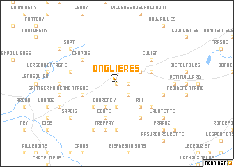 map of Onglières