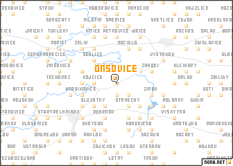 map of Onšovice