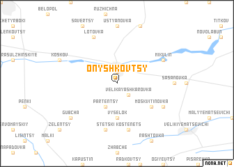 map of Onyshkovtsy