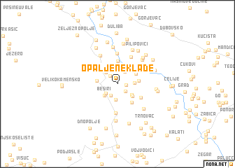 map of Opaljene Klade