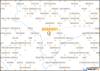 map of Opařany