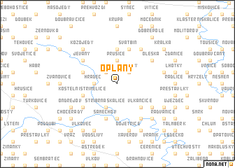 map of Oplany