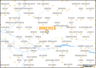 map of Opočnice