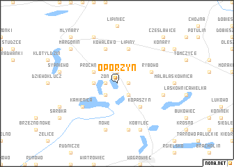 map of Oporzyn