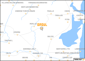 map of Opoul