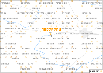 map of Oprzężów