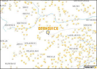 map of Orahovice