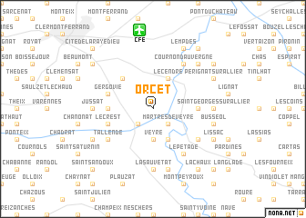 map of Orcet