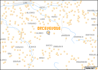 map of Orčeve Vode