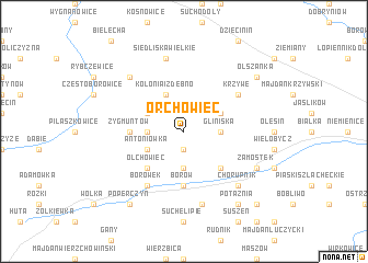 map of Orchowiec