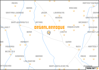 map of Ordan-Larroque