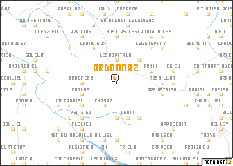 map of Ordonnaz