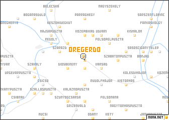 map of Öregerdő