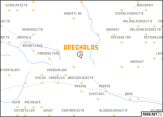 map of Öreghálás