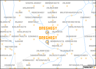 map of Öreghegy