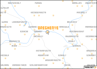 map of Öreghenye