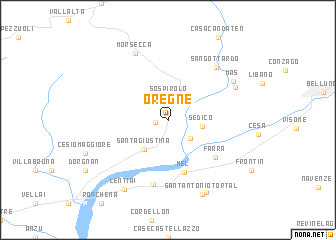 map of Oregne