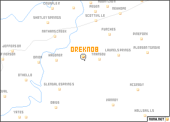 map of Ore Knob