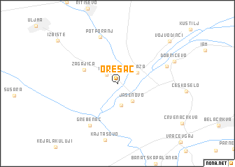 map of Orešac