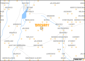 map of Orešany