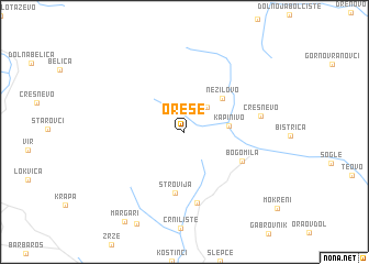 map of Oreše