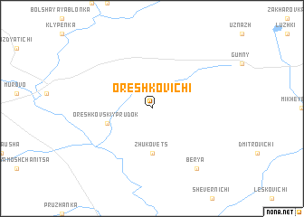 map of Oreshkovichi