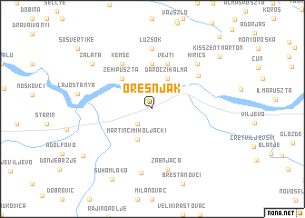 map of Orešnjak