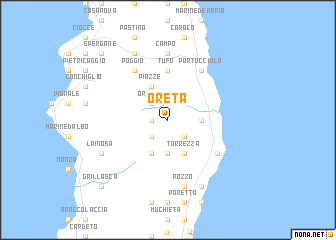 map of Oreta