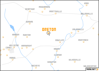 map of Oreton