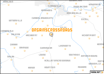 map of Orgains Crossroads