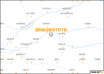 map of Orheiu Bistriţei