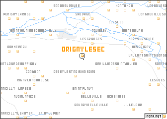 map of Origny-le-Sec