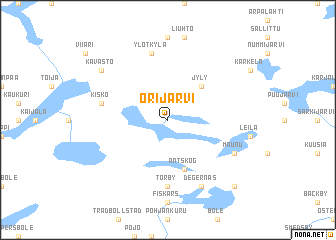 map of Orijärvi