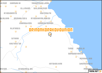 map of Orinón Korakovoúnion