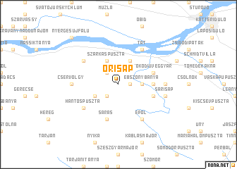 map of Őrisáp