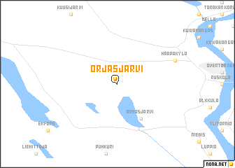 map of Orjasjärvi